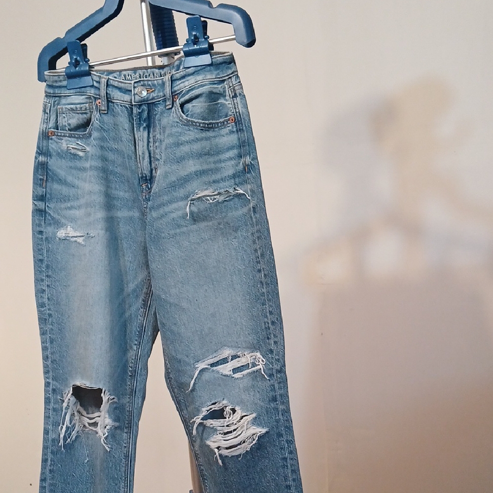 Distressed Blue Jeans